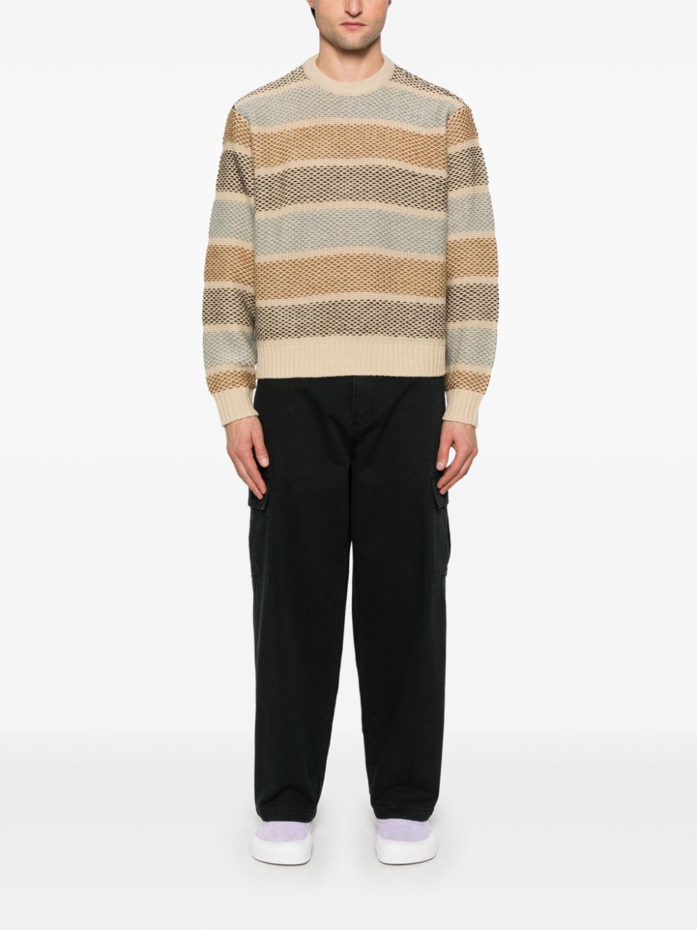 Obey Benjamin sweater - BROWN MULTI