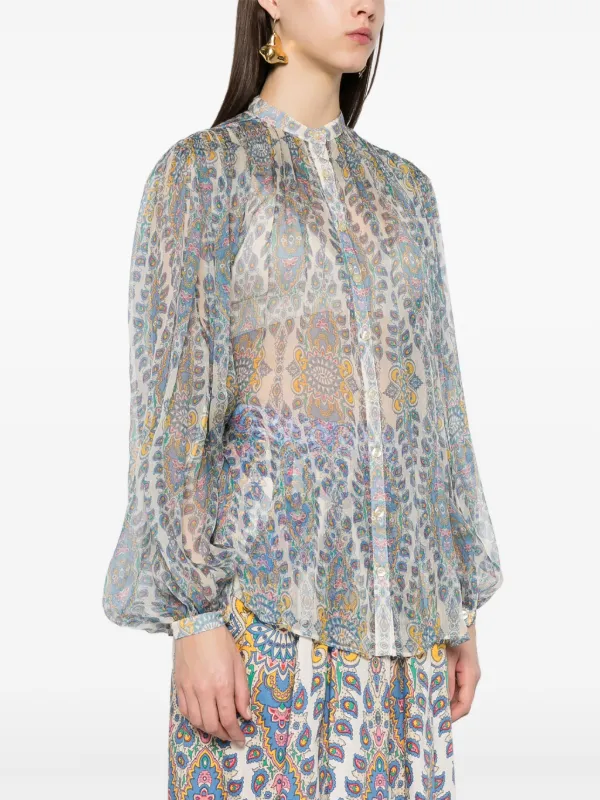 ETRO ペイズリーブラウス | グレー | FARFETCH JP
