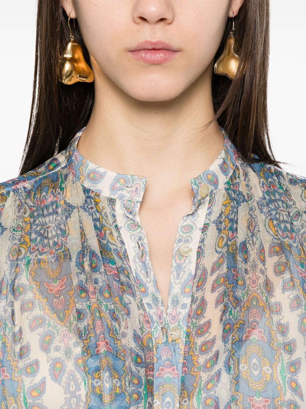 ETRO Blouse met paisley-print Grijs