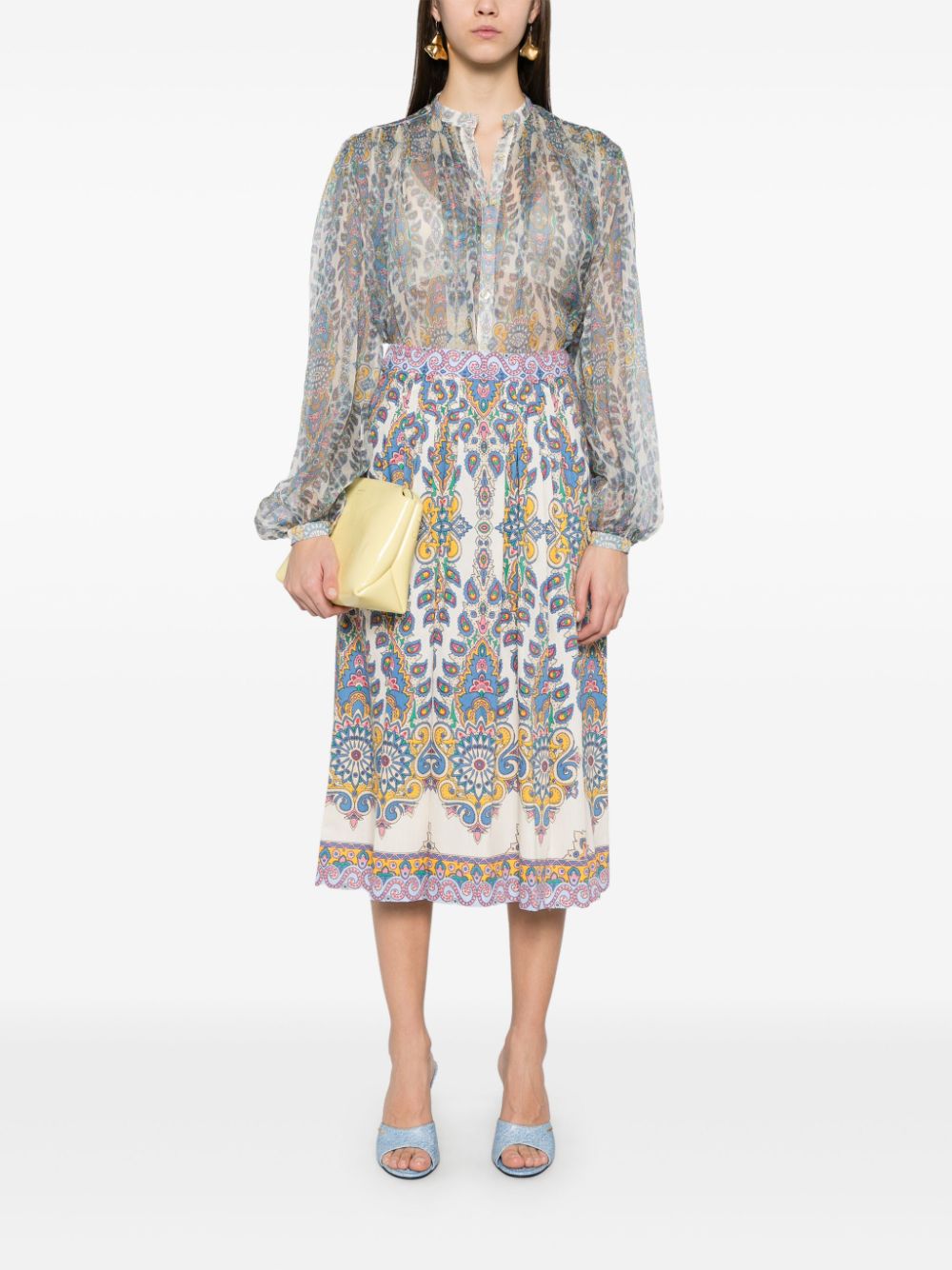 ETRO Blouse met paisley-print Grijs