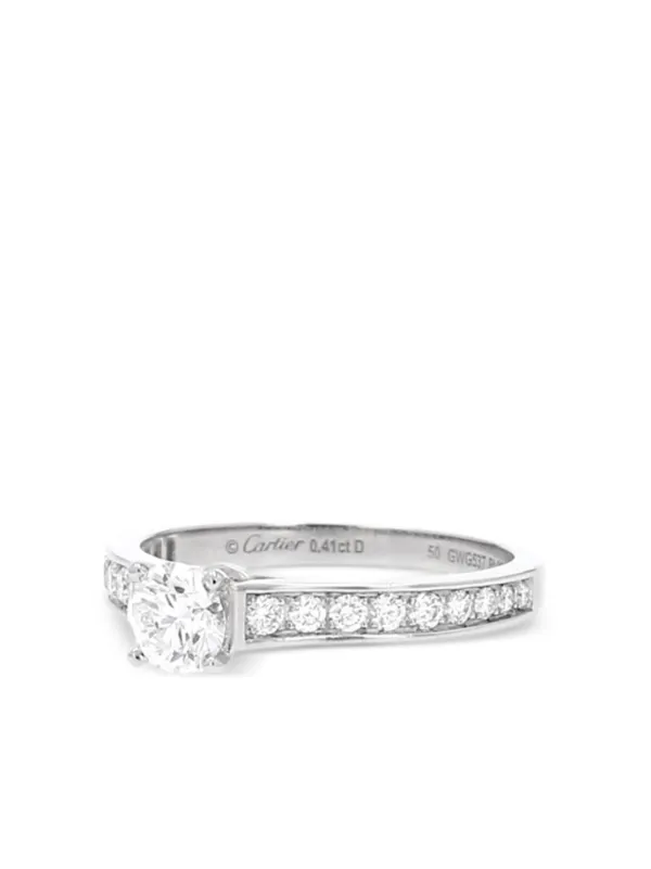 Cartier 18kt 1895 WeiBgoldring Mit Diamant Silber FARFETCH DE
