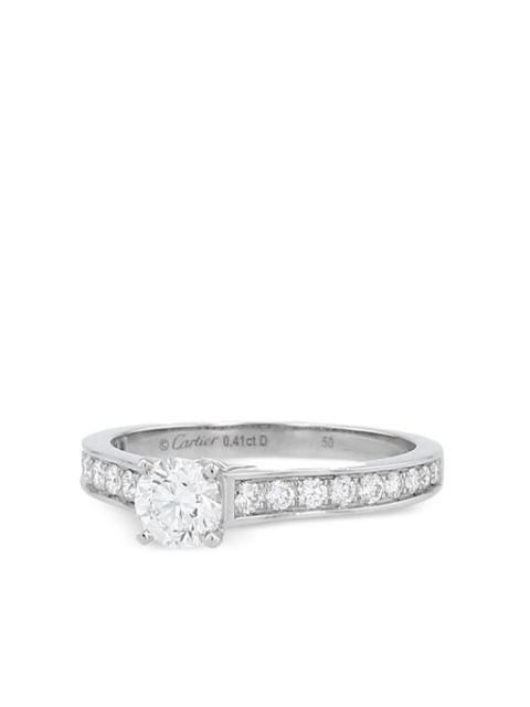 Cartier 18K white gold 1895 diamond solitaire ring