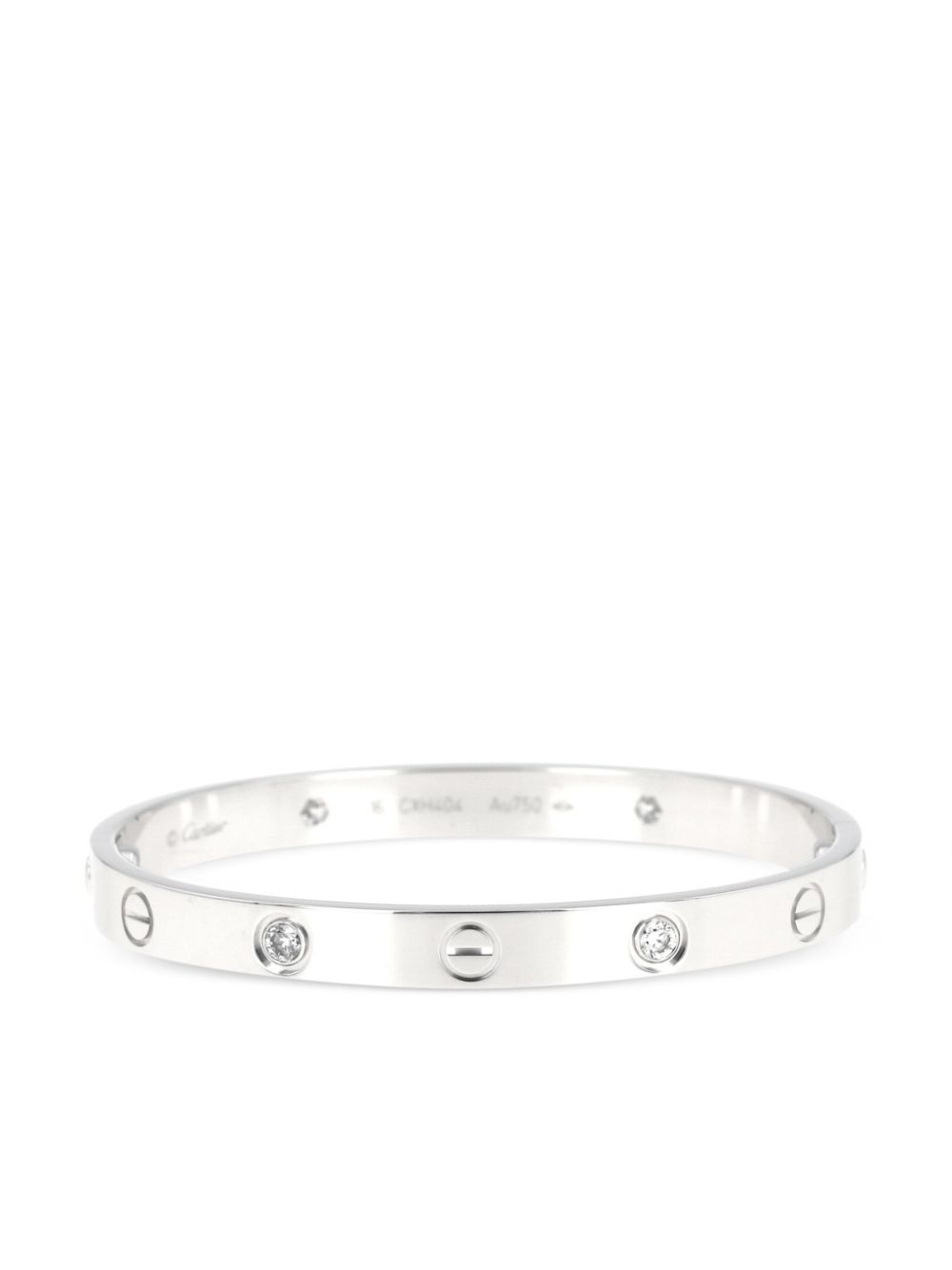 Cartier 18k white gold Love 4 diamonds bracelet - Zilver