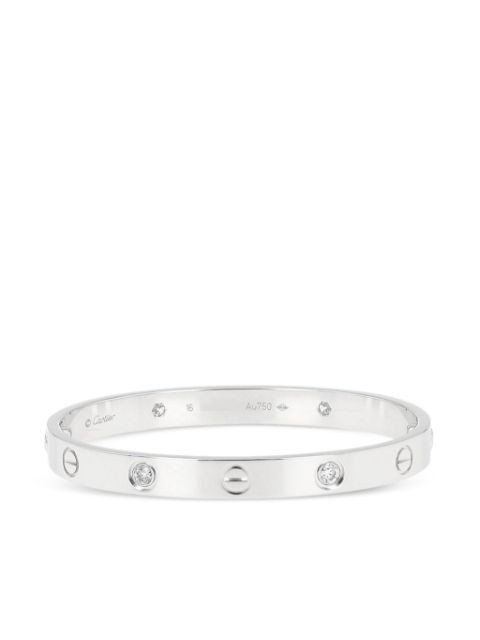 Cartier 18k white gold Love 4 diamonds bracelet