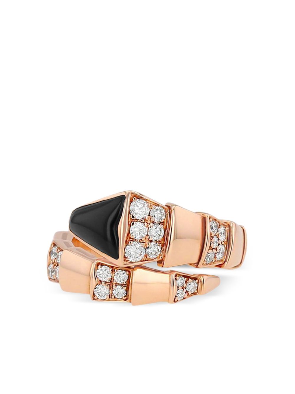 18K rose gold Serpenti Viper diamond ring