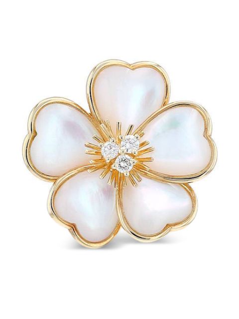 Van Cleef & Arpels broche en oro amarillo de 18kt con madreperla y diamante