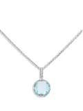 Bvlgari Pre-Owned 18K white gold Parentesi diamond and topaz pendant necklace - Blue