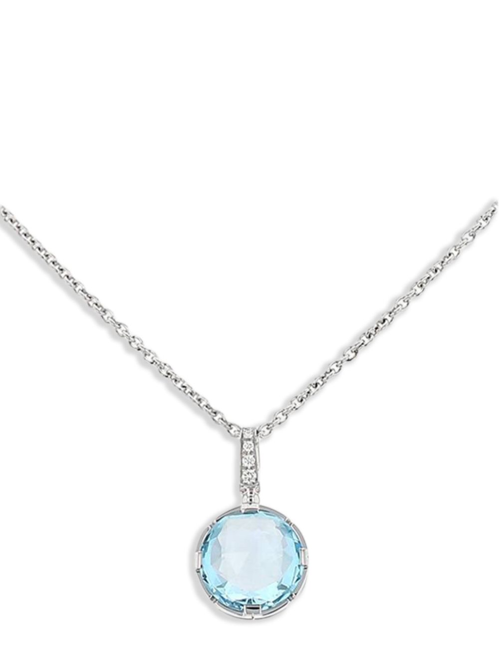 Bvlgari Pre-Owned 18K white gold Parentesi diamond and topaz pendant necklace - Blue