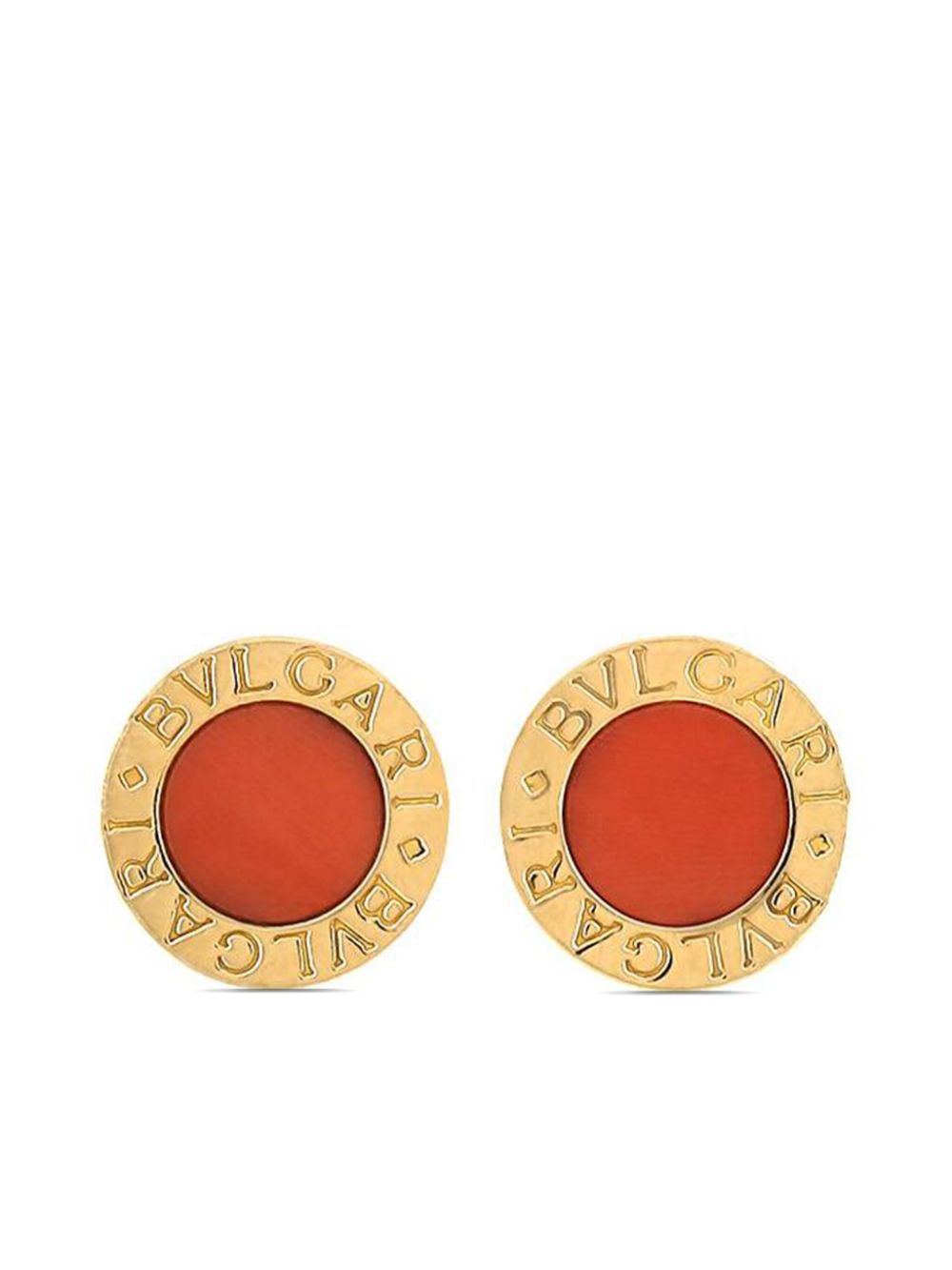 18K yellow gold Bulgari Bulgari coral earrings