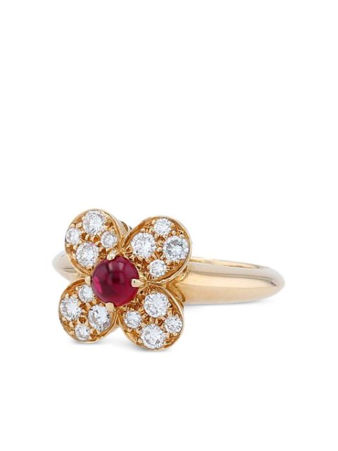 Van Cleef & Arpels anillo en oro amarillo de 18kt con diamante y rubí