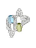 Bvlgari Pre-Owned 18K white gold Elisia multistone ring - Silver