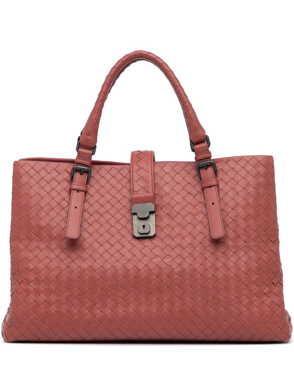 Bottega Veneta Pre-Owned 2012-2024 Medium Intrecciato Nappa Roma tote bag - Red