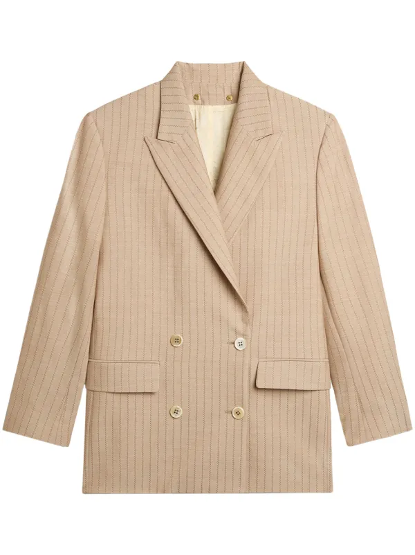 Golden Goose Pinstriped Blazer in Brown