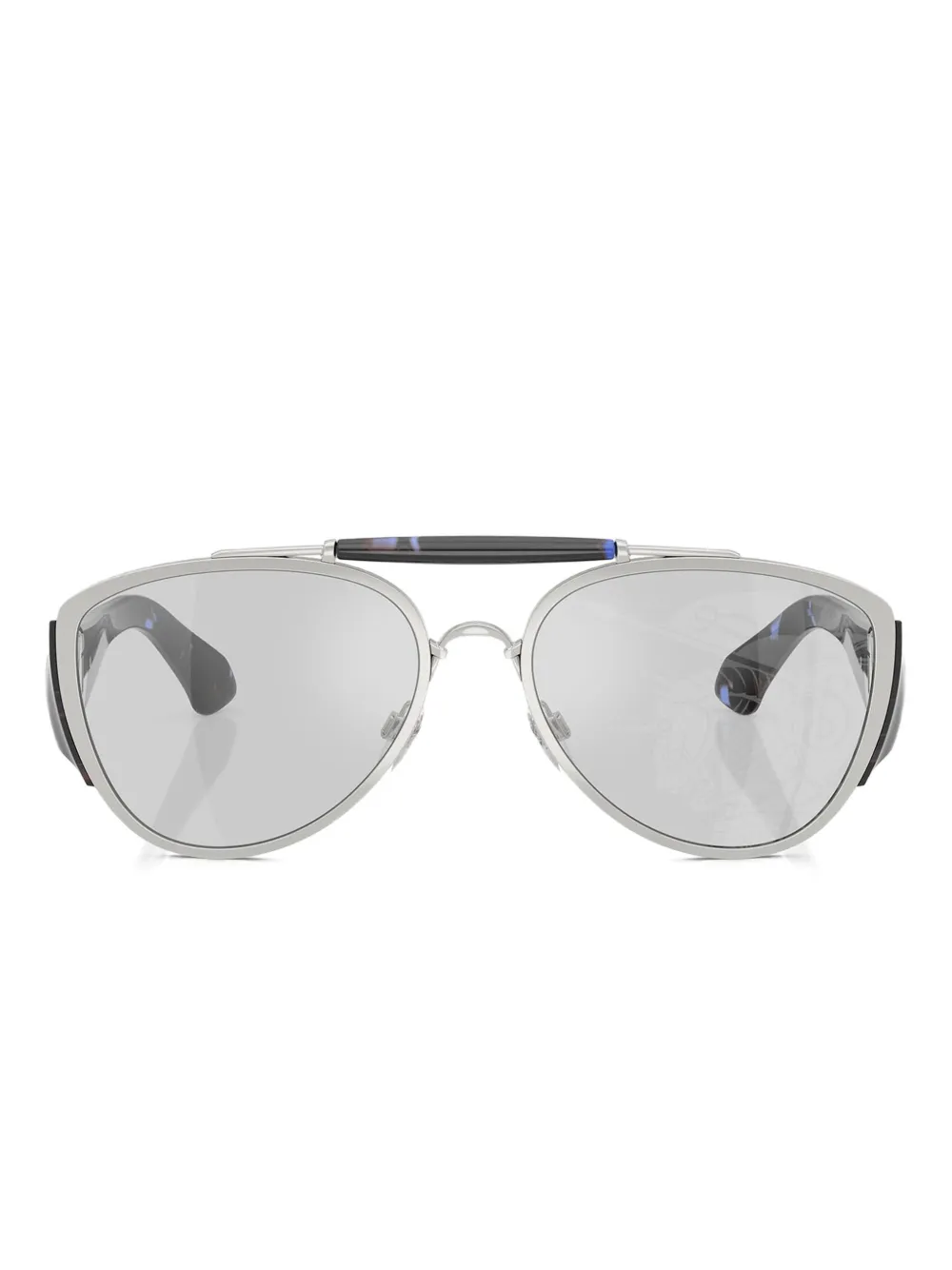 Burberry Eyewear パイロット サングラス - シルバートーン Burberry Eyewear パイロット サングラス - シルバートーン
