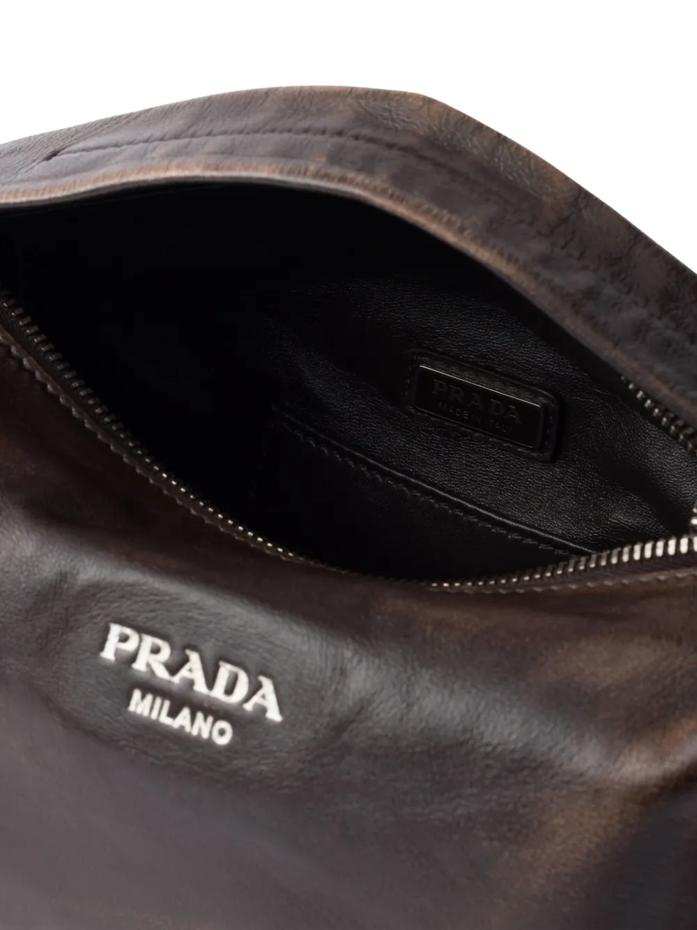 Prada Schoudertas van nappa leer Bruin