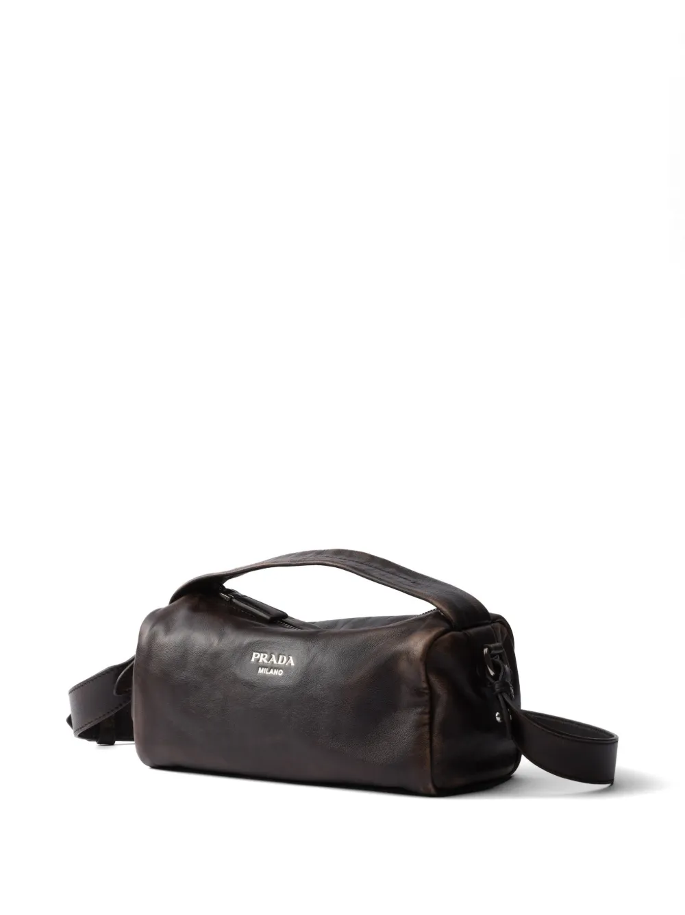 Prada Nappa Leather Shoulder Bag | Brown | FARFETCH RO