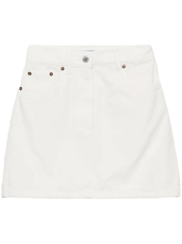 ★PRADA★デニム ミニ スカート Prada デニム ミニスカート | ホワイト | FARFETCH JP