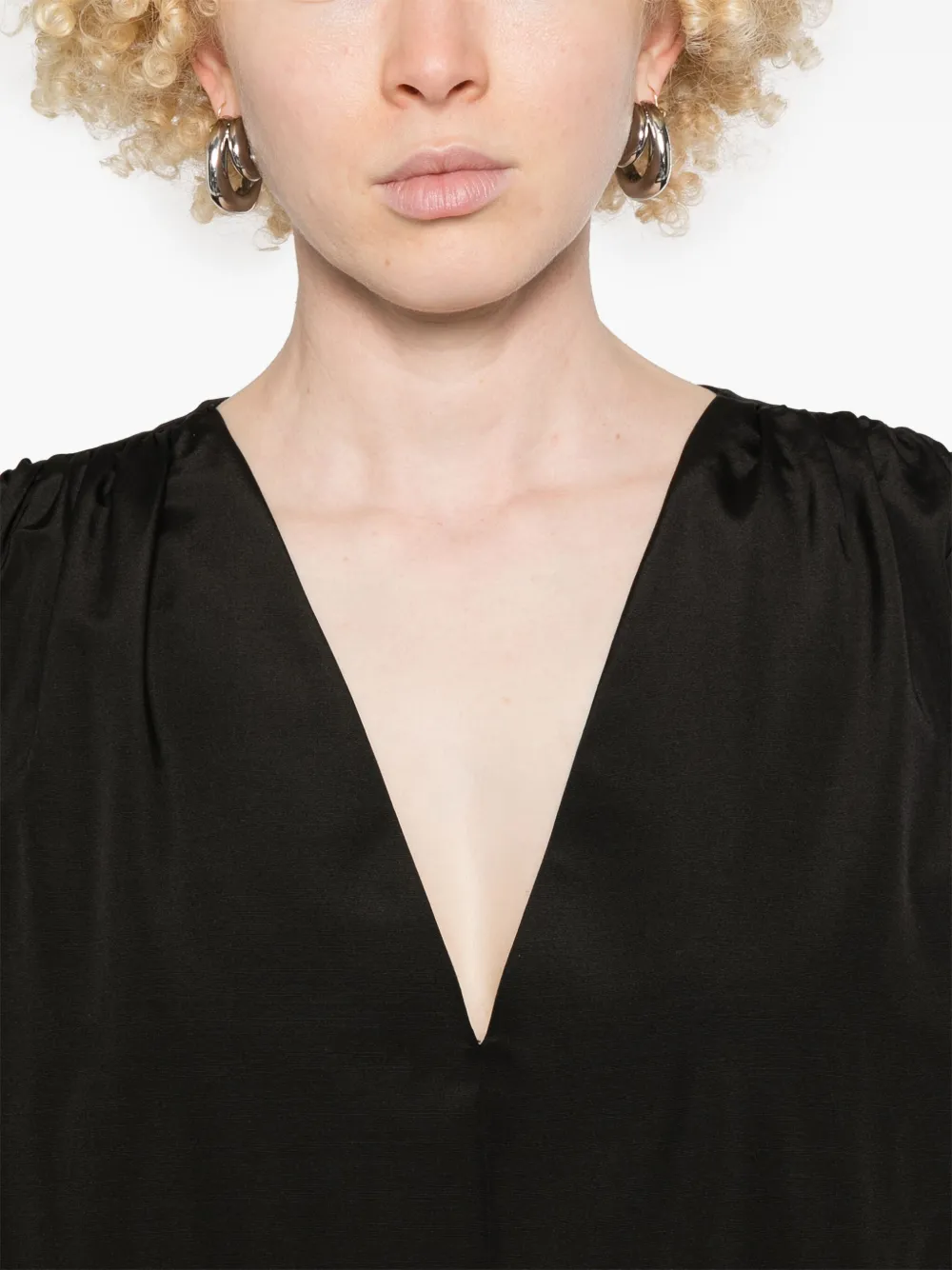The Row Beauvoir midi-jurk Zwart