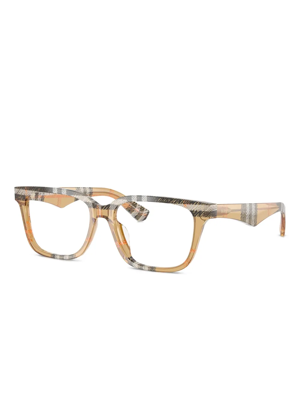 Burberry Eyewear Be 2425d Check Square Glasses In Brown