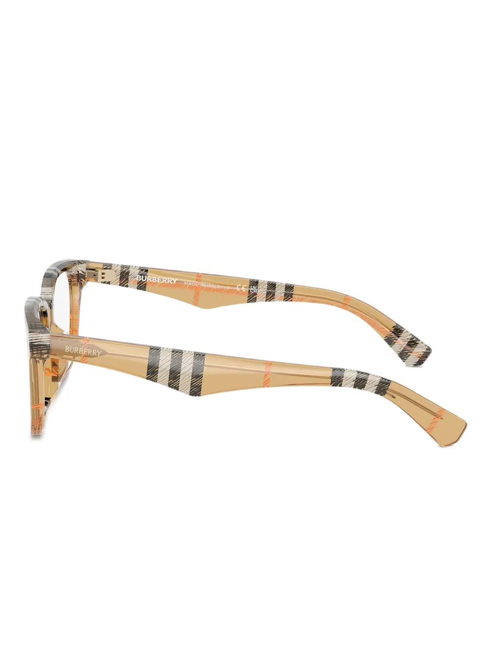 Burberry Eyewear Be 2425d Check Square Glasses In Brown