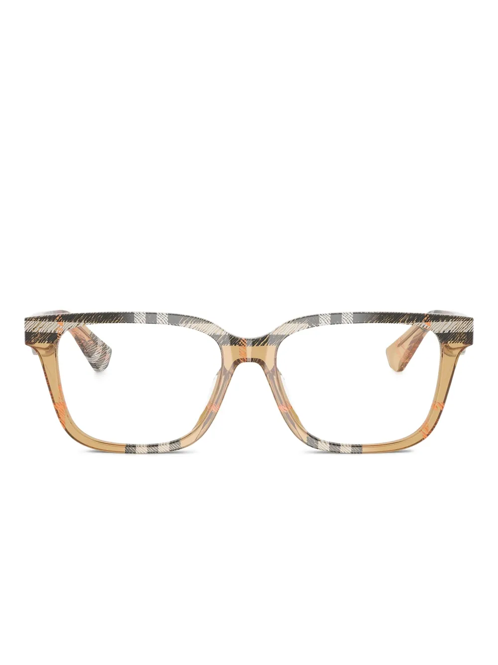 Burberry Eyewear Be 2425d Check Square Glasses In Brown