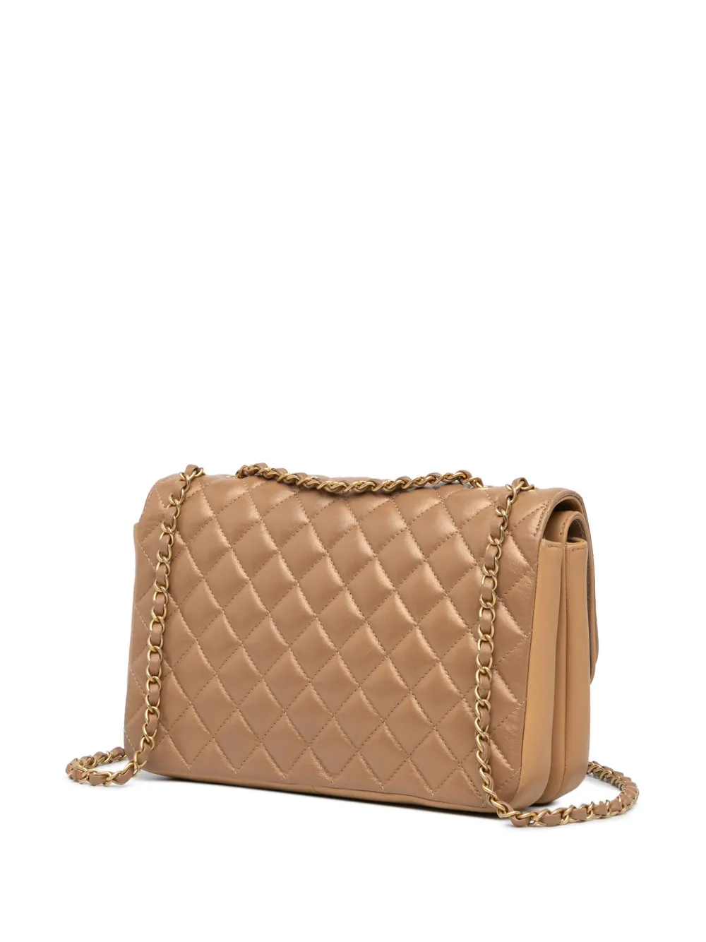 CHANEL Pre-Owned 2019 medium CC Chic Double Flap gewatteerde metallic lamsleren schoudertas - Bruin