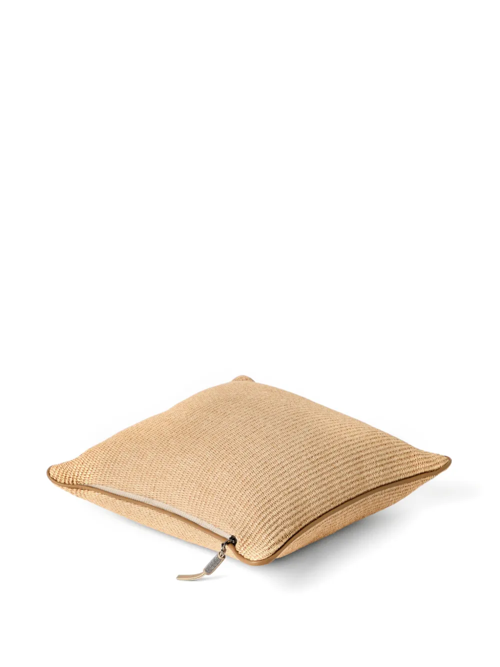 Brunello Cucinelli Techno Raffia Cushion In Brown