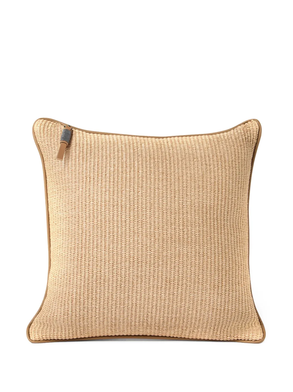 Brunello Cucinelli coussin Techno en raphia | marron | Image 1