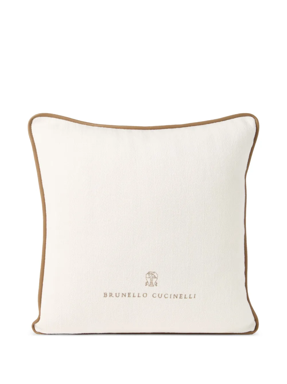 Brunello Cucinelli logo-embroidered cushion | White | Image 1
