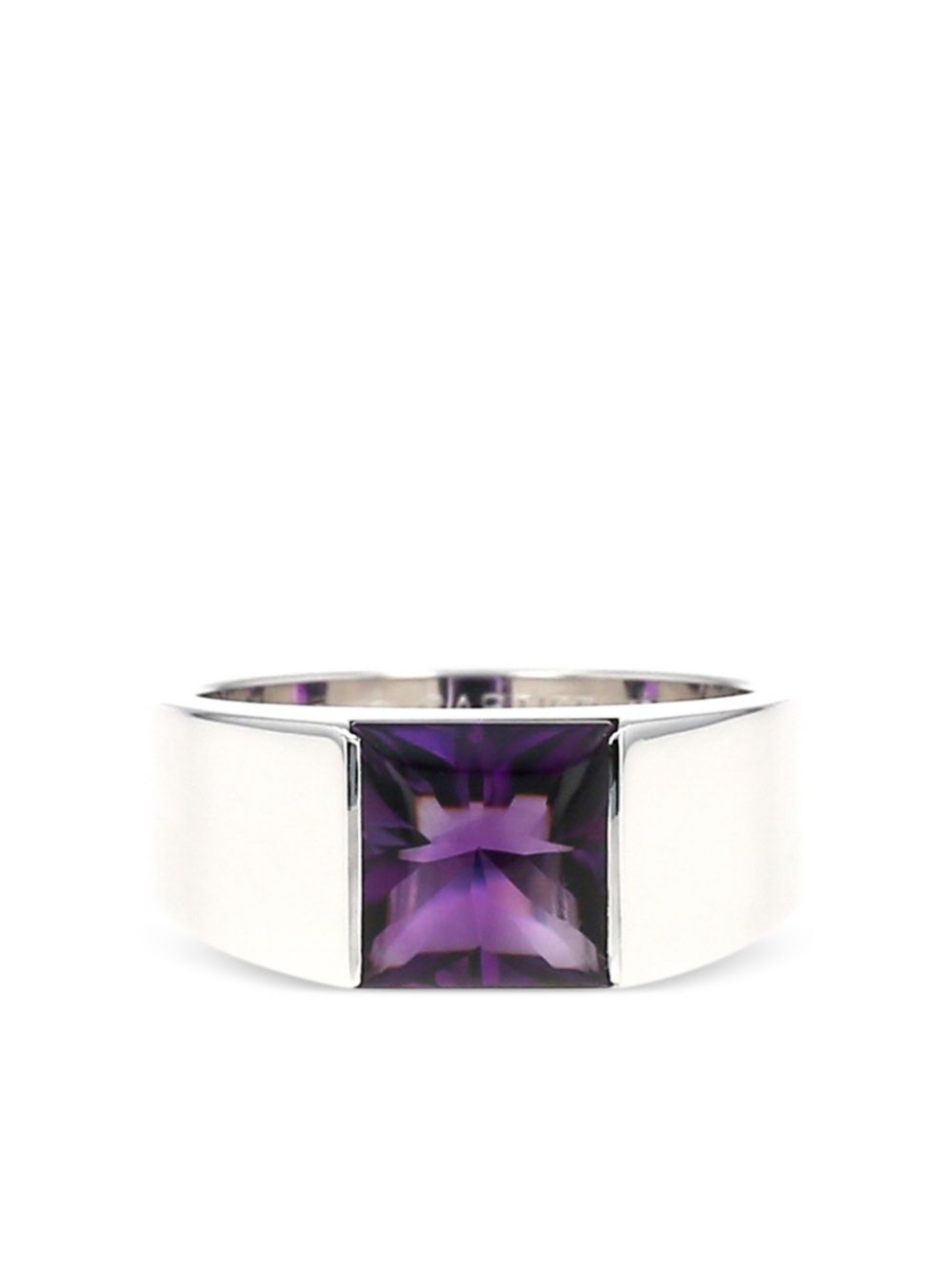 Cartier 18kt witgouden Tank ring met amethist - Zilver