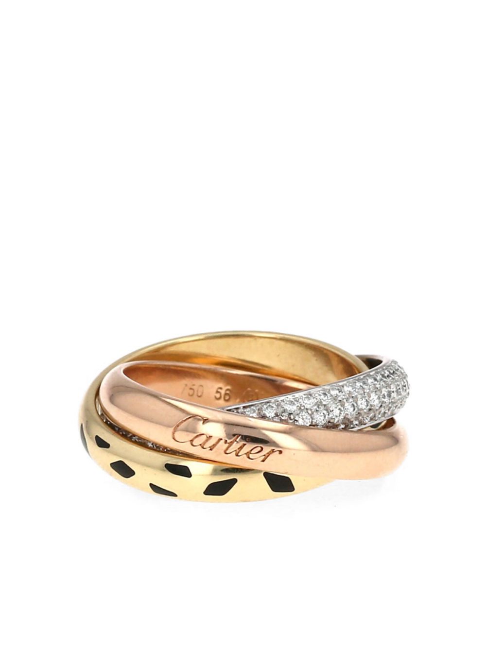 Cartier 18kt witgouden Trinity Sauvage ring met diamant