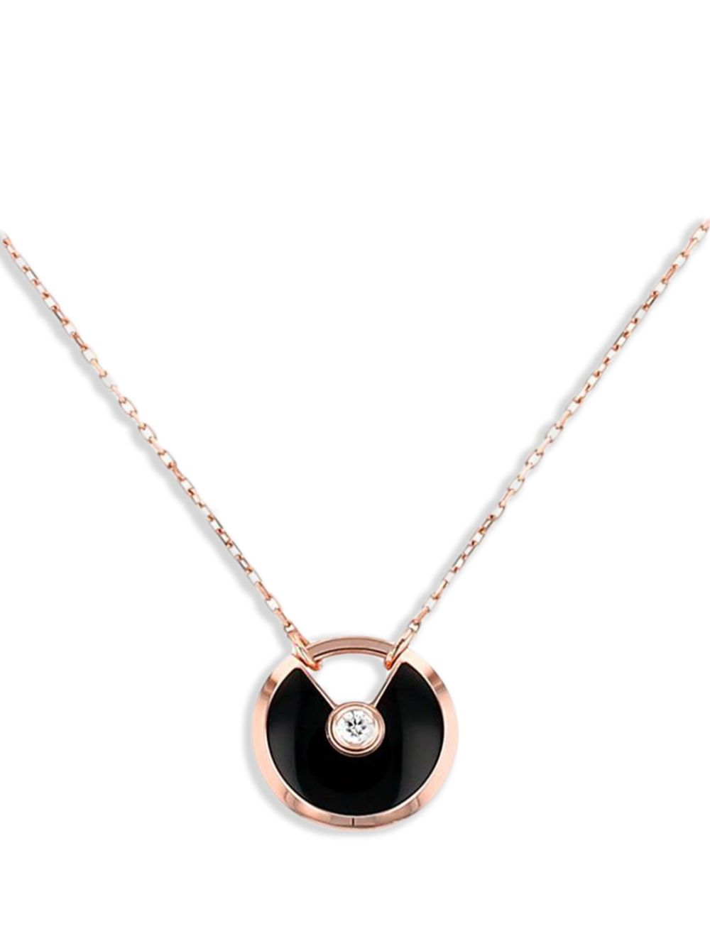 Cartier 18kt Rose Gold Amulette Onyx And Diamond Necklace Black FARFETCH UK