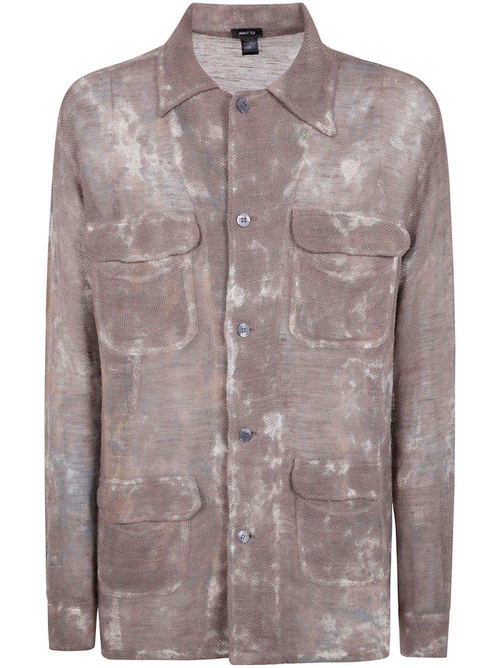 Avant Toi open-weave shirt - Neutrals