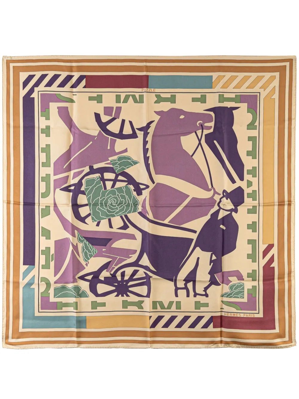 Hermes 20th Century Puzzle II Silk Scarf scarves Women