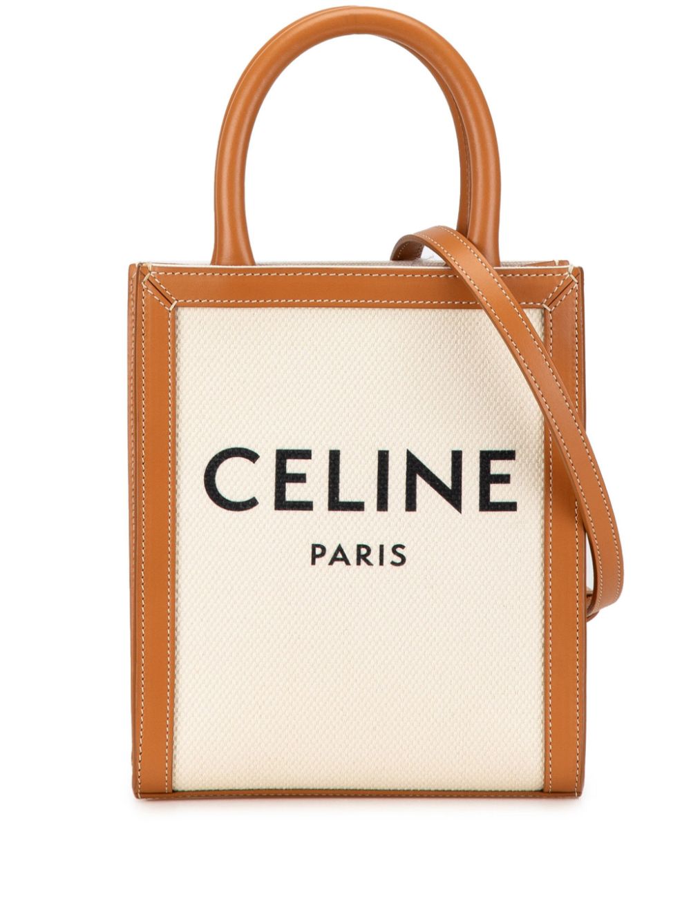 Céline Pre-Owned 2021 Mini Canvas Vertical Cabas satchel - Brown