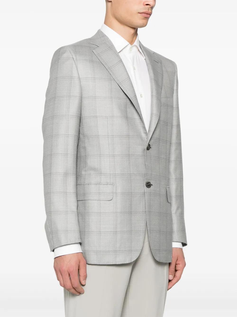 Brioni Geruite blazer Grijs