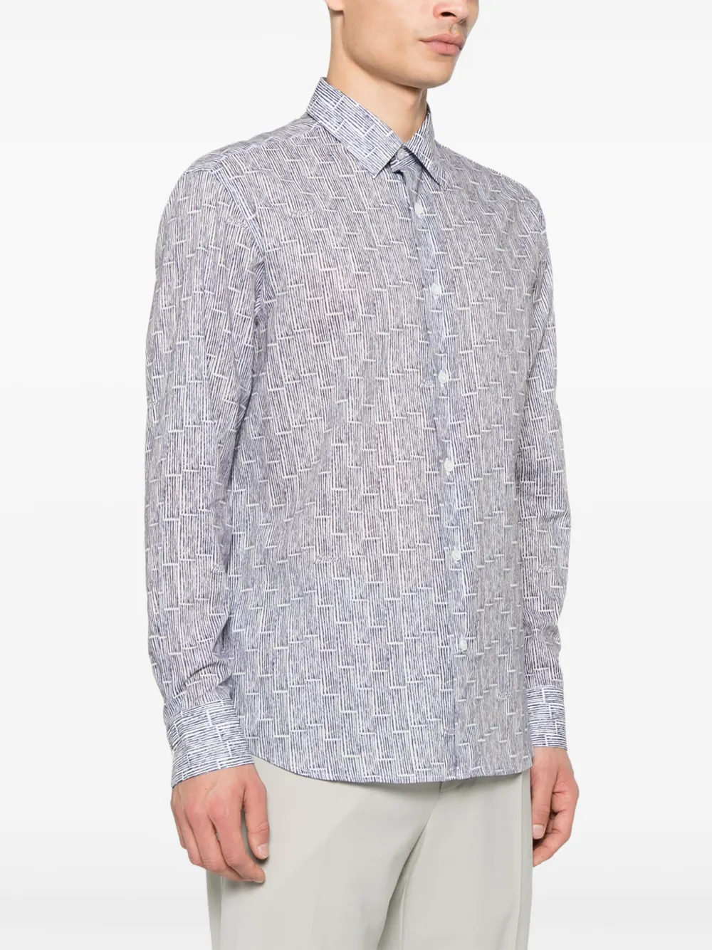 Brioni Overhemd met print Blauw