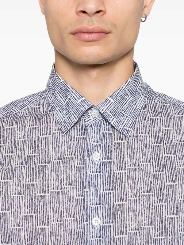 Brioni プリント シャツ | ブルー | FARFETCH JP