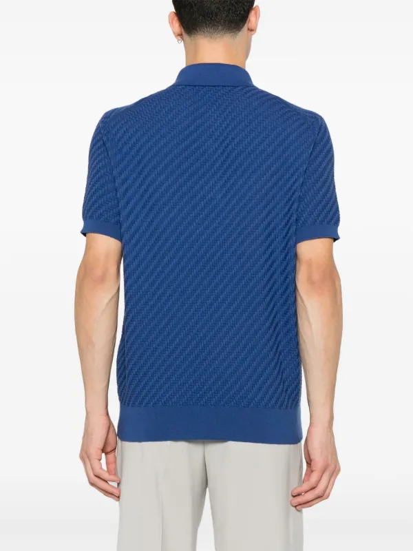 Tシャツ・カットソー BRIONI Men Polo Shirts UMKC0LPBK024000 Blue Brioni Herringbone Polo Shirt | Blue | FARFETCH