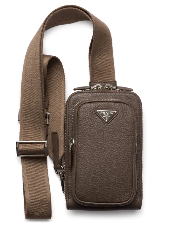 Prada レザースマホケース | グレー | FARFETCH JP