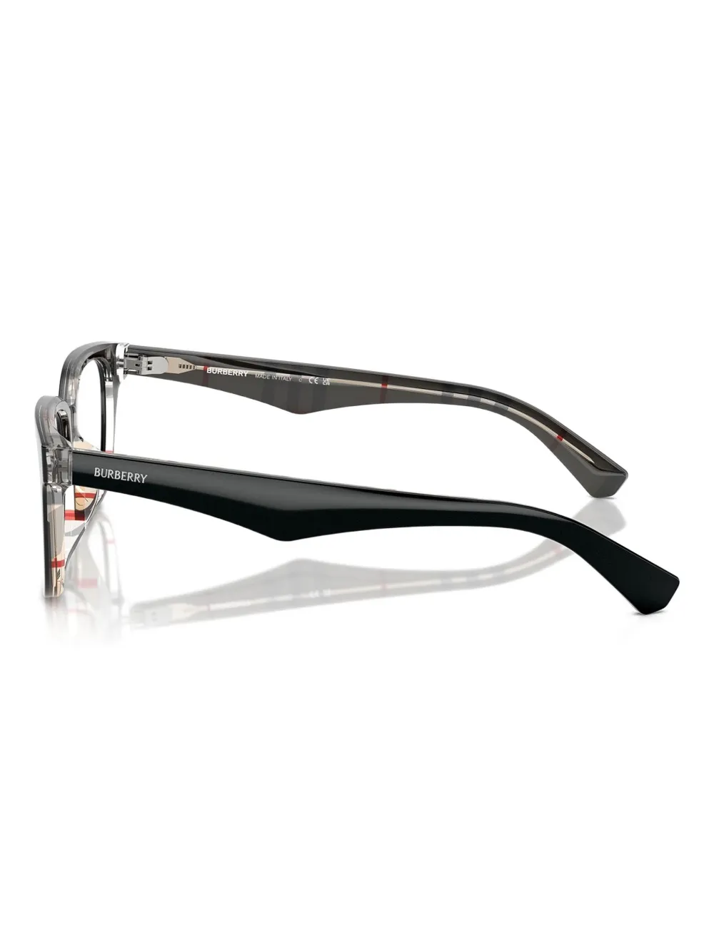 Burberry Eyewear BE2425D Top Black On Vintage Check Zwart