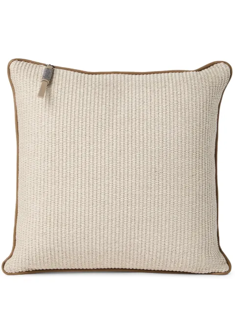Brunello Cucinelli techno raffia cushion 