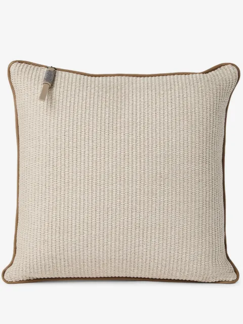 Brunello Cucinelli techno raffia cushion 
