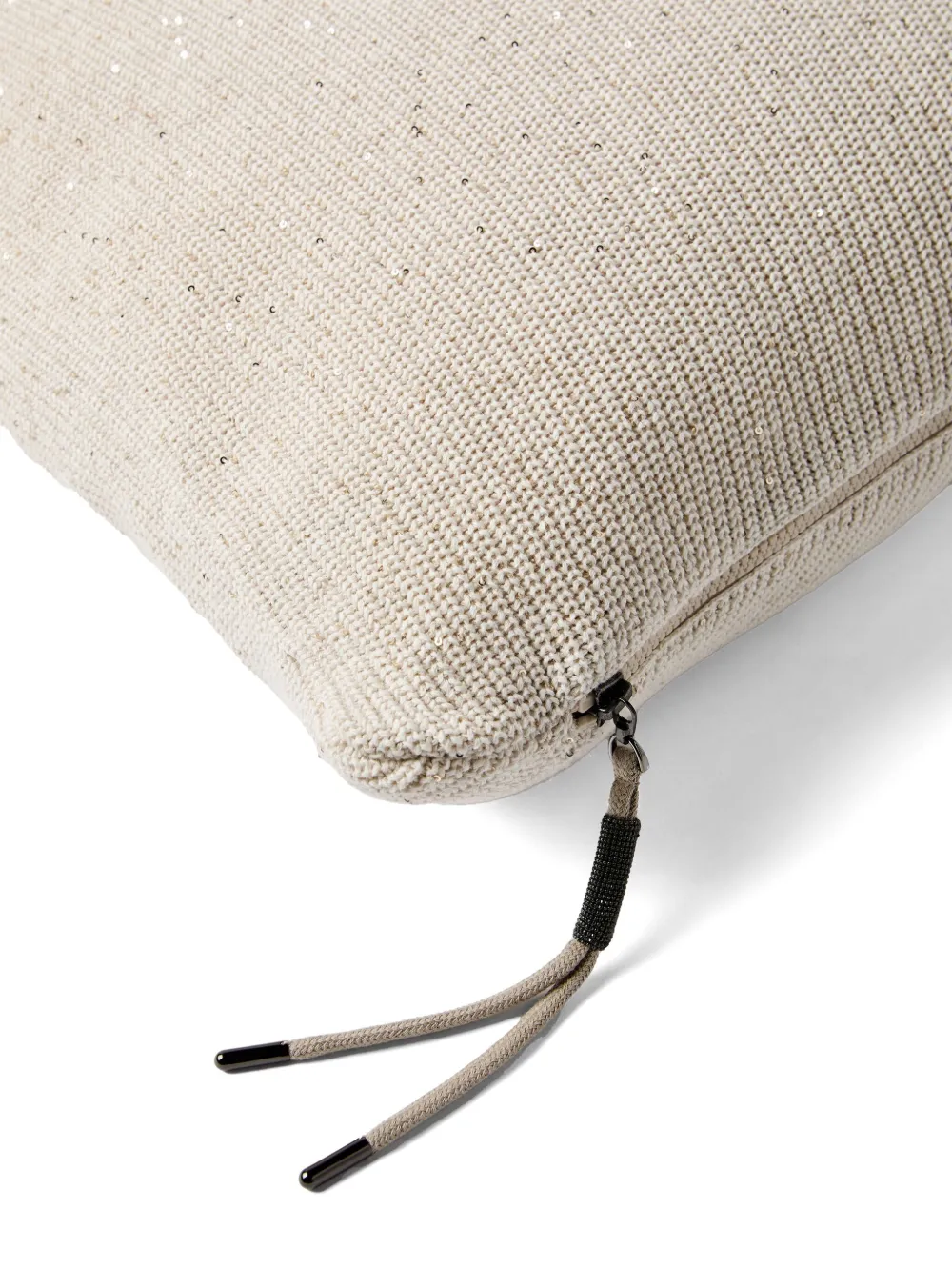 Brunello Cucinelli Knitted Cushion In Neutrals