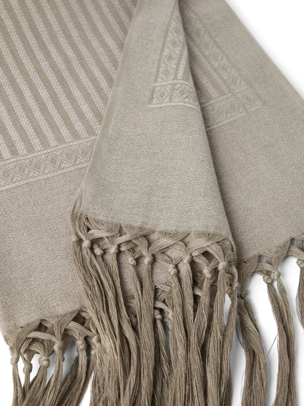 Brunello Cucinelli Fringe-detailing Towel In 灰色