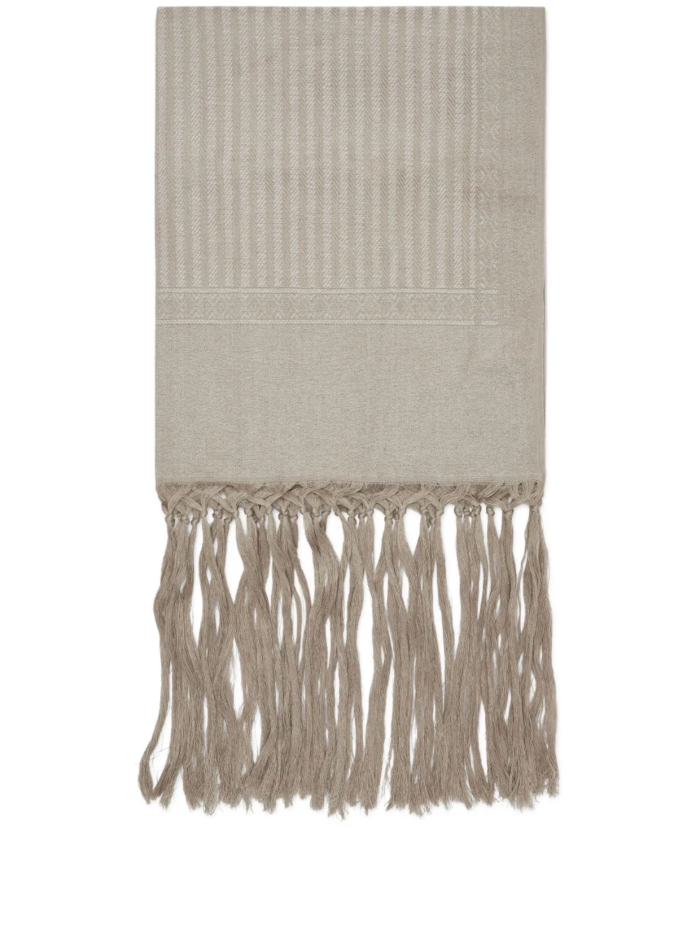Brunello Cucinelli fringe-detailing towel | Grey | Image 1