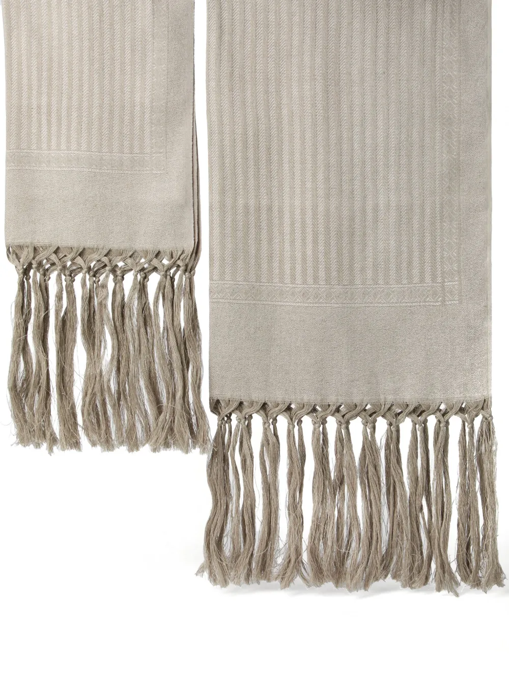 Brunello Cucinelli Twee handdoeken met chevron patroon - Grijs