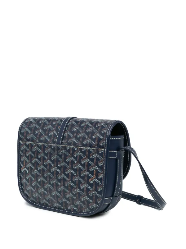 Goyard Pre Owned 2019 Goyardine Belvedere PM crossbody bag women Fabric Calf Leather One Size Blue