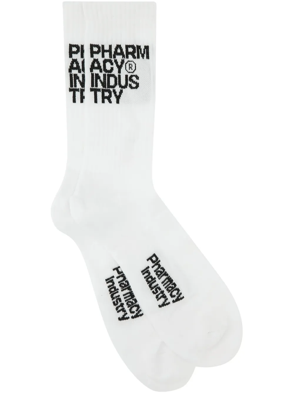 Pharmacy Industry logo-intarsia socks | White | Image 1