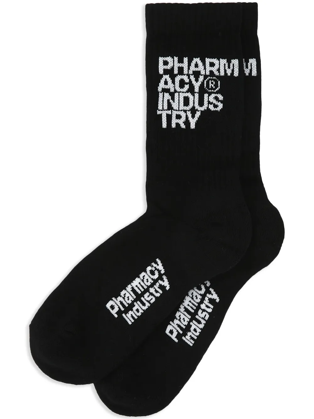 Pharmacy Industry logo-intarsia socks | Black | Image 1